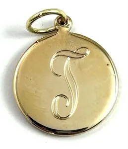 Authentic The Etched Glyph of Truth - Vintage 'T' Initial Gold Plated Talisman