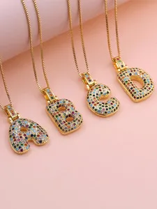 Authentic Prismatic Sigil Initial Talisman - Aura Radiance Gold Plated Bubble Pendant