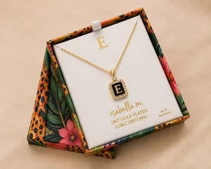 Authentic Custom Sigil Initial Talisman - 18K Radiant Gold-Plated Zirconia Identity Amulet
