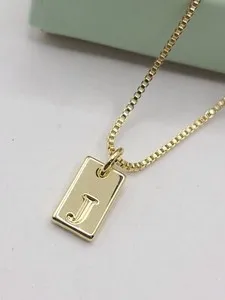 Authentic The Cipher of J - Dainty 14K Gold Plated Initial Talisman and Sacred Box Chain