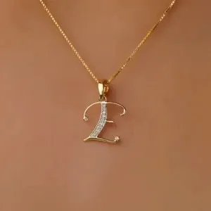 Authentic The Esoteric 'E' Sigil - 14k Gold Plated Diamond Simulated Letter Amulet