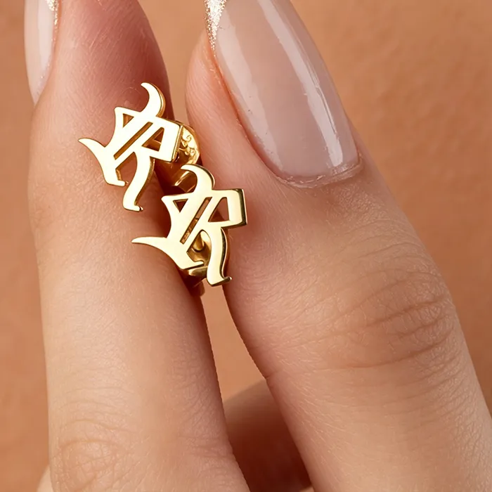 Authentic Sigil of the Self: Personalized 24K Gold Vibrational Initial Earrings