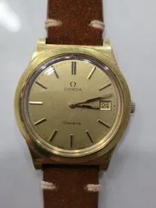Authentic Vintage Omega Genève Date Cal. 1030 Gold Plated 20 Micron Swiss Men's Watch Runs