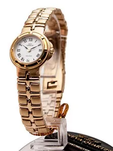 Authentic GQI GENEVA:WOMEN'S WITH 2 MICRON GOLD PLATED ROUND CASE WATCH