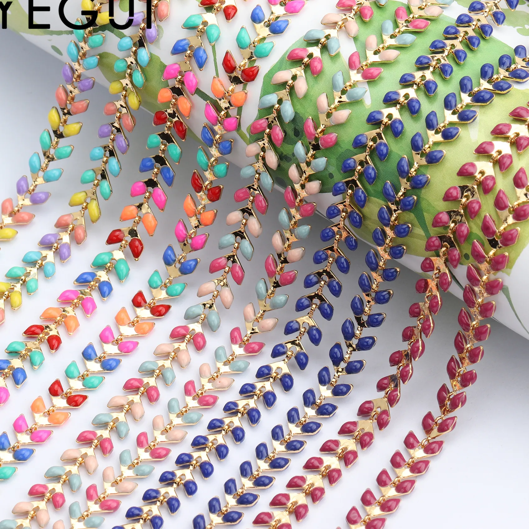 Authentic YEGUI C48,jewelry accessories,diy chain,18k gold plated,diy necklace,0.3 microns,necklace for women,jewelry making,1m/lot