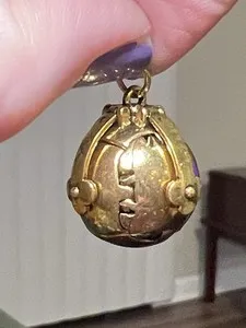 Authentic Victorian Style 14k Gold Plated Masonic Freemason Folding Orb Ball Cross Pendant