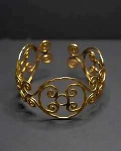 Authentic Elysian Laurel Gold Arm Cuff - Ancient Greek Heritage & Sovereignty Talisman