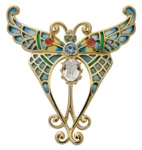 Authentic Ethereal Metamorphosis Butterfly Talisman - Art Nouveau Golden Transformation Amulet