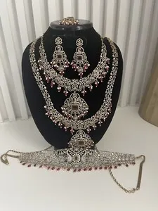 Authentic Celestial Radiance Bridal Adornment - Sacred Victorian Gold-Plated Aura Set