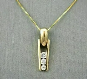 Authentic Sacred Diamond Bar Pendant - Aura Balancing Gold-Plated Amulet