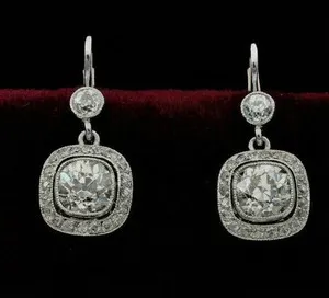 Authentic Art Deco Celestial Radiance - Eternal Clarity Drop Earrings