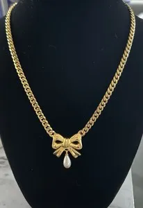 Authentic Celestial Knot of Devotion - Golden Ribbon and Pearl Amulet of Harmony