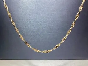 Authentic GIVENCHY 24” TWIST HERRINGBONE STYLE GOLD PLATED NECKLACE JEWELRY