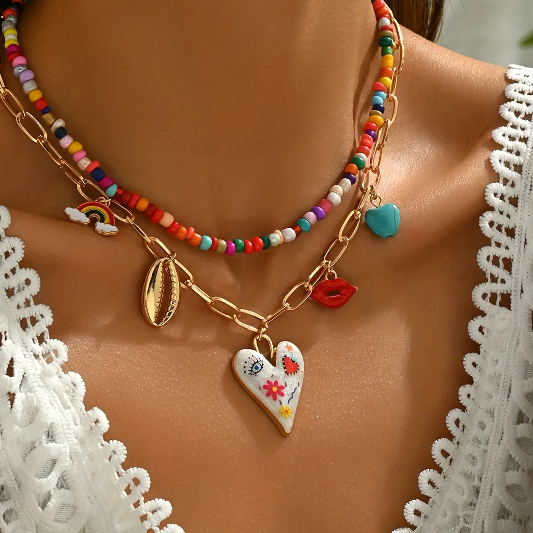 Authentic The Kaleidoscope Heart Talisman - Bohemian Soul Alignment Gold-Plated Amulet