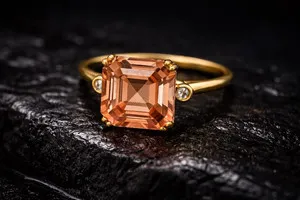 Authentic Celestial Heart Morganite Asscher Cut Sacred Engagement Talisman - Divine Love and Harmony Amulet