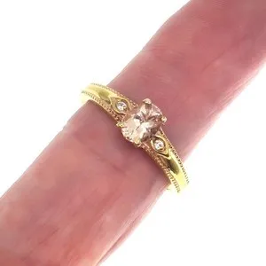 Authentic Celestial Heart Morganite and White Sapphire Radiance Ring - Divine Love and Clarity Talisman