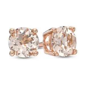 Authentic Celestial Dawn Peach Morganite Earrings - 14k Rose Gold Plated Heart Chakra Talisman