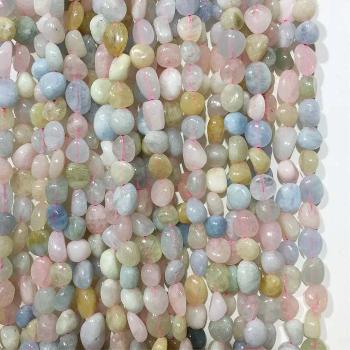 Authentic 100% Natural Minerals Stone Morganite Beryl Jade Nugget Beads for Jewelry Making DIY Bracelet Necklace Spacer Gemstone