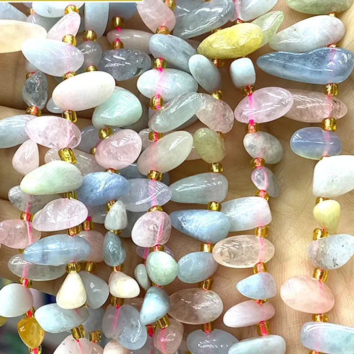 Authentic Sacred Heart Radiance - Natural AA Grade Colorful Morganite Alchemical Spacer Beads