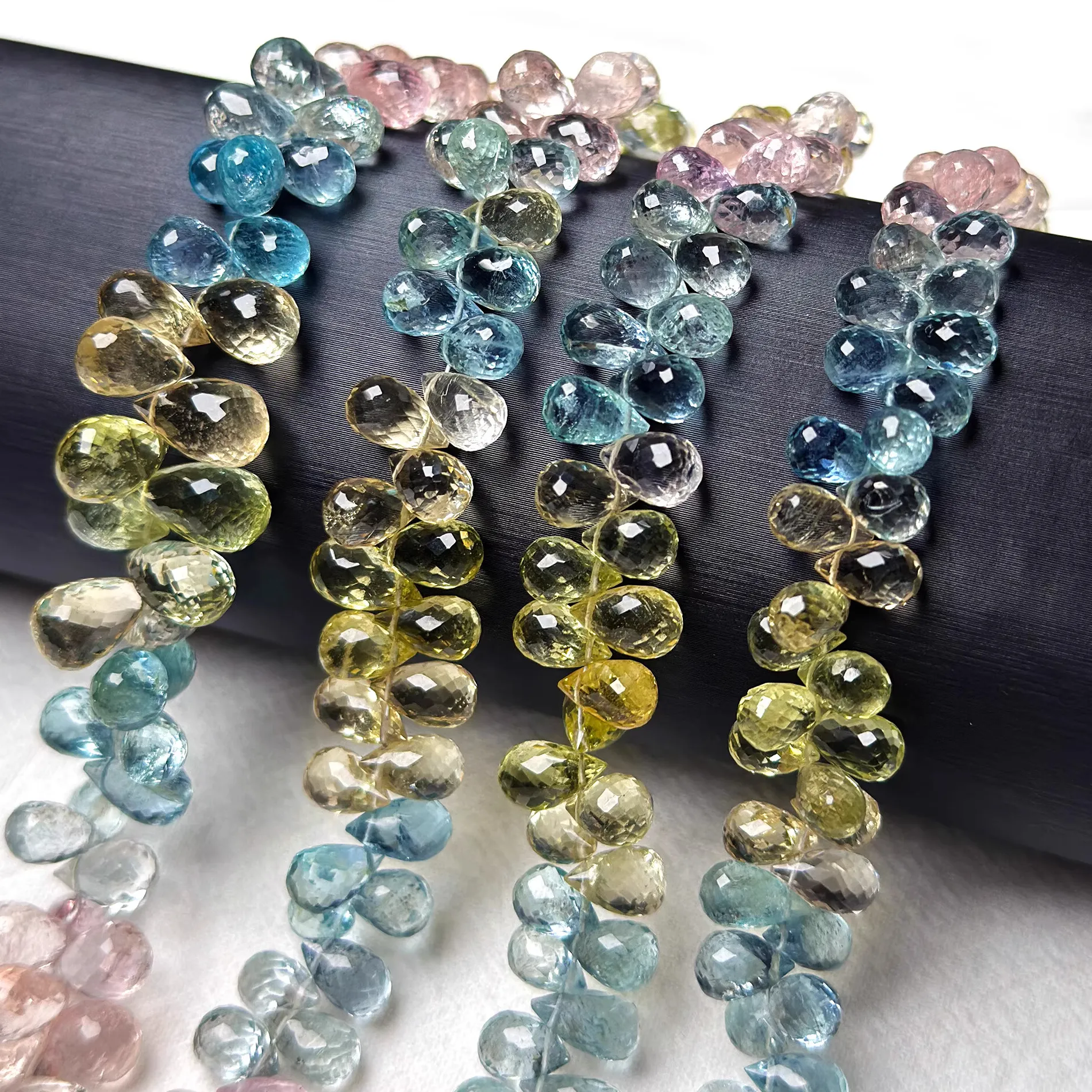 Authentic Rainbow Prism Morangite Sacred Faceted Beads - 19cm Awakening Strand
