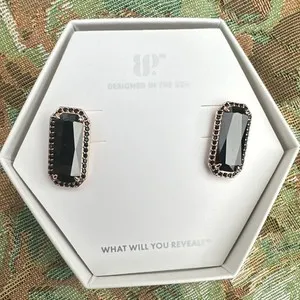 Authentic Dreamweaver Obsidian Studs - Midnight Shadow and Rose Gold Celestial Amulets