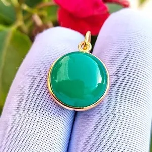 Authentic The Verdant Sanctuary - Green Onyx Heart-Healing Gold Plated Amulet