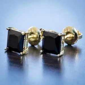 Authentic Shadow and Light Eclipse Studs - Protective Black Onyx and Gold Talisman Earrings