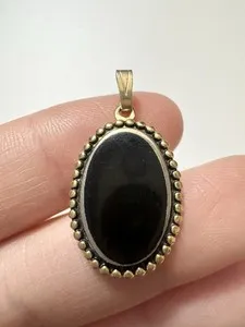 Authentic The Obsidian Veil - Protection and Shadow-Work Gold Plated Black Onyx Talisman