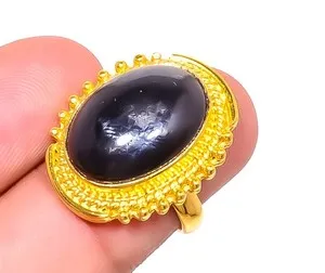 Authentic The Obsidian Guardian - Natural Black Onyx and 18k Gold Sacred Protection Ring