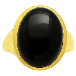 Authentic The Obsidian Guardian - Sacred Brazilian Onyx Protection Ring in 18K Gold