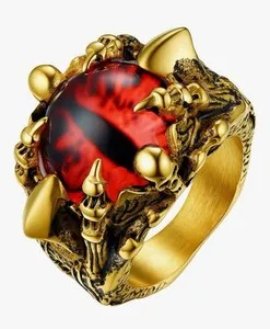 Authentic The Crimson Gaze Gothic Signet - Fearless Guardian Gold-Plated Talisman Size 14