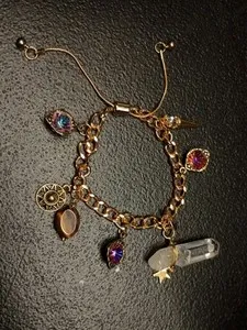 Authentic Cosmic Noir Celestial Charm Bracelet - Midnight Star and Moon Gold Plated Talisman