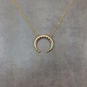 Authentic The Eclipse Horn: Modern Gothic Geometric Gold-Plated Talisman