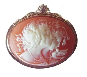 Authentic Handcrafted Rose Gold Plated Gothic Victorian Vintage Cameo Brooch Jewelry