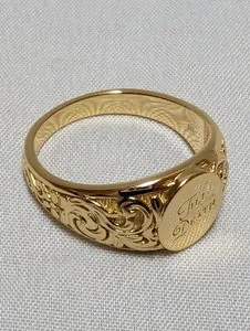 Authentic Regal Rose Till Death Engagement/ Promiss ring Gold Plated Size 8 Gothic details