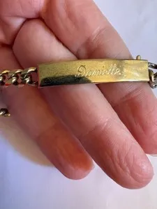 Authentic NICE VINTAGE GOLD PLATED SPEIDEL ID BRACELET W/ THE NAME DANIELLE