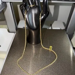 Authentic 14k Gold Plated Rope Chain 29 Inches Long Nice