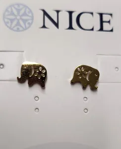 Authentic The Celestial Pachyderm - Wisdom and Fortune Openwork Gold Studs