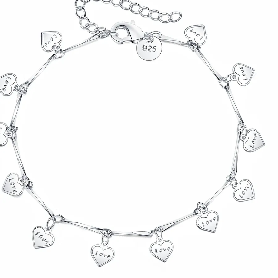 Authentic The Verdant Whisper Sterling Silver Leaf Anklet