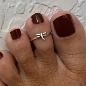 Authentic Dragonfly's Whispered Secret - Adjustable 14K White Gold Plated Toe Ring for Balance and Freedom