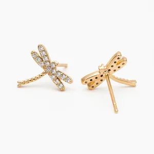Authentic Dragonfly's Whisper: Golden Earrings for Protection and Transformation