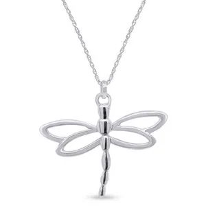 Authentic Dragonfly Charm Pendant Necklace 14k Gold Plated Sterling Silver