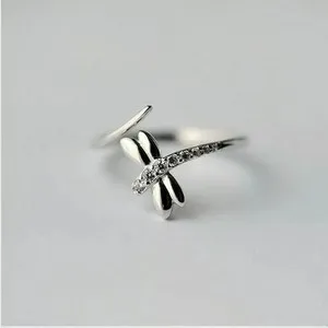 Authentic Ladies Dragonfly Toe Ring Solid Metal 925 Sterling Silver 14k White Gold Plated