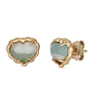 Authentic Aquaprase Ocean Serenity Drop Earrings - Radiant Gold-Plated Mystic Talisman