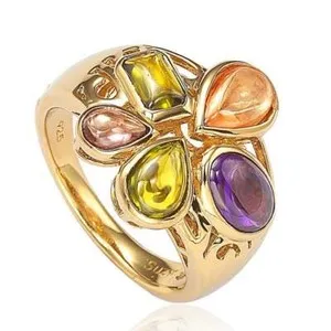 Authentic Celestial Radiance Solstice Band - Gold-Plated Sterling Silver Manifestation Ring
