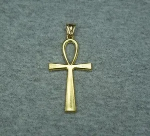 Authentic Large Gold Plated Ankh Pendant or Earrings Gold Plated 56mm 2.2"tall