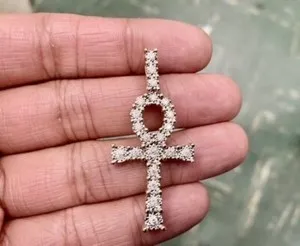 Authentic Ankh of Eternal Life: Sacred Egyptian Cross Talisman with Lab-Created Diamond Radiance