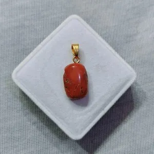 Authentic Crimson Tide Vitality Cylinder - Sacred Red Coral Gold Plated Talisman