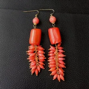 Authentic Sunlit Tides Orange Coral Gold-Plated Sacred Hooks