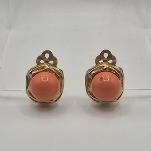 Authentic Vintage Ciner Angelskin Coral Reverie Clip-On Earrings